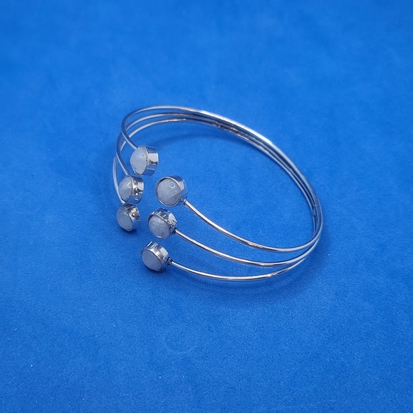 NWT Moonstone Sterling Silver Plated Bracelet - Picture 8 of 10